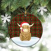 Clan Ainslie Tartan Christmas Ceramic Ornament Highland Cows Style AX86 Ainslie Tartan Tartan Ornament